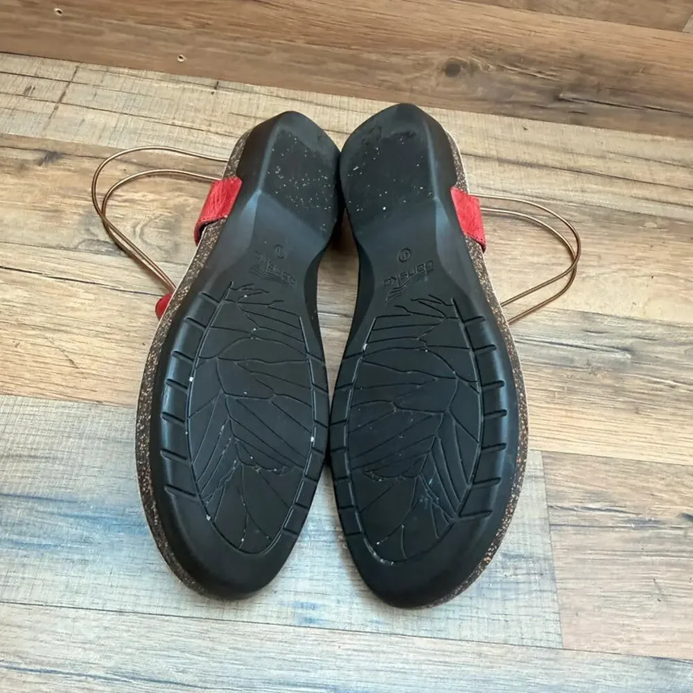 Dansko Reece Women's size 10.5 EU41  red  Leather Slingback Sandals